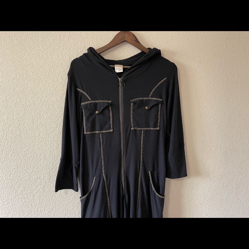 Autumn Teneyl black hooded jumpsuit, New, Sz M/L
